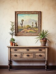 Bohemian Desert Vistas: Vintage Rustic Wall Decor with Desert Scenes