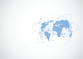 Global network connection. World map point and line composition concept of global business. Vector Illustration