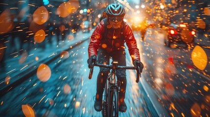 cyclist riding on the road