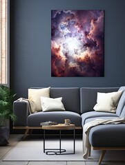 Deep Space Nebula Art Wall Art: Interstellar Clouds Canvas Masterpiece