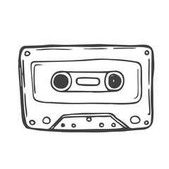 Doodle style cassette tape vector illustration sketch
