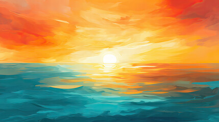Naklejka na ściany i meble Dynamic energy of a sunset with abstract, utilizing bold shapes and textures to convey the ever-changing and vibrant nature of a sunset abstract background Ai Generative