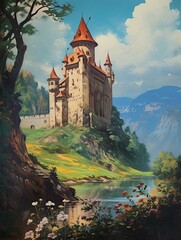 Vintage Castle Art: Grand European Castles in Breathtaking Historic Paintings