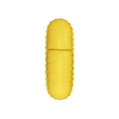 3D bright yellow color helium balloon letter I