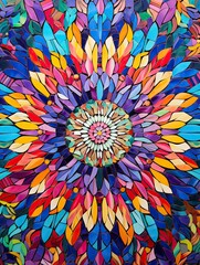 Vibrant Middle Eastern Mosaic Patterns Acrylic Artwork