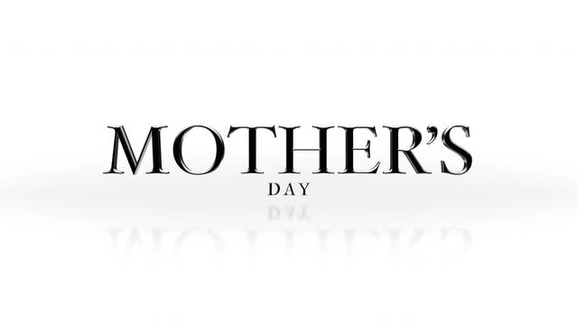 A simple and elegant logo for Mother's Day featuring black text on a white background, the words mother's day are centered, perfect for celebrating mothers