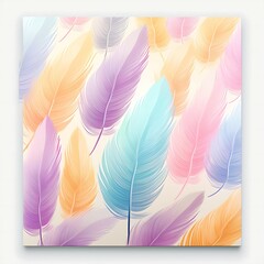 Fototapeta na wymiar Flat watercolor feather repeating pattern tile feathers seamless background pattern with feathers pattern tile,, feathers seamless pattern 