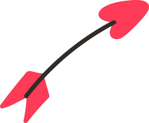 valentine heart arrow doodle vector