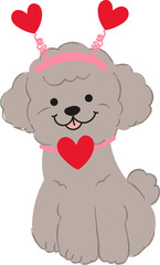 Cute dog with headband clipart vector