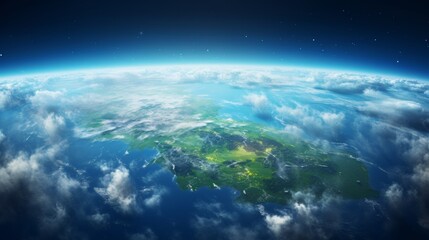 A captivating shot of Earth from space, with the planet's serene blue and green hues.