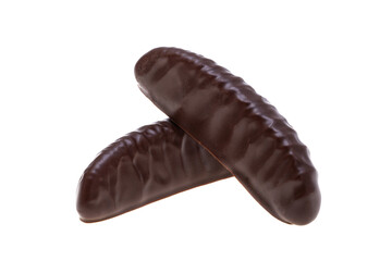 gelatin candies in chocolate isolated