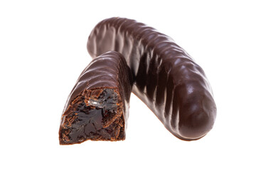 gelatin candies in chocolate isolated