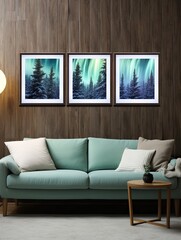 North Pole Aurora Scenes: Panoramic Views of Scenic Vista Wall Art