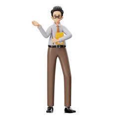 3D Character Male Teacher Teaching