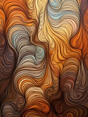 Psychedelic Groovy Patterns: Earth Tones Art - A Psychedelic Natural Blend