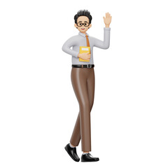 3D Character Male Teacher Greeting