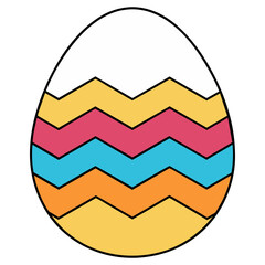 colorful cute easter eggs baby bunny