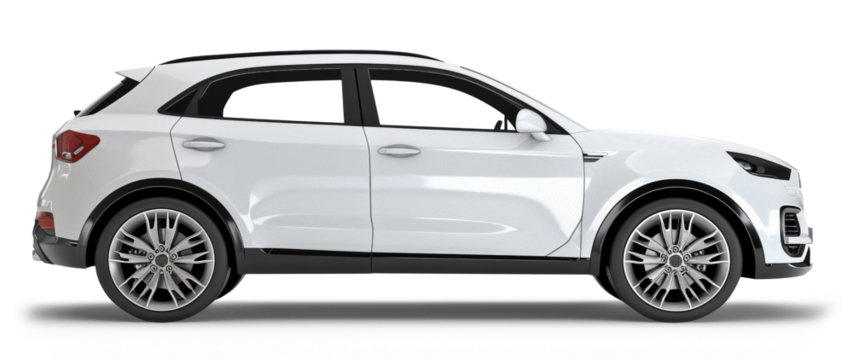 White car isolated from white or transparent background