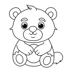 Obraz na płótnie Canvas Funny bear cartoon for coloring book.