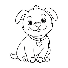 Funny dog cartoon for coloring book.