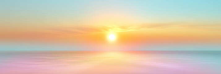 sunset or sunrise  blurred background, Gradient pastel winter sky background.  Blurred twilight foggy horizon, banner poster design template - obrazy, fototapety, plakaty