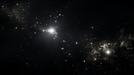 Fototapeta premium A minimalistic view of a distant star cluster, twinkling like diamonds in the cosmic void.