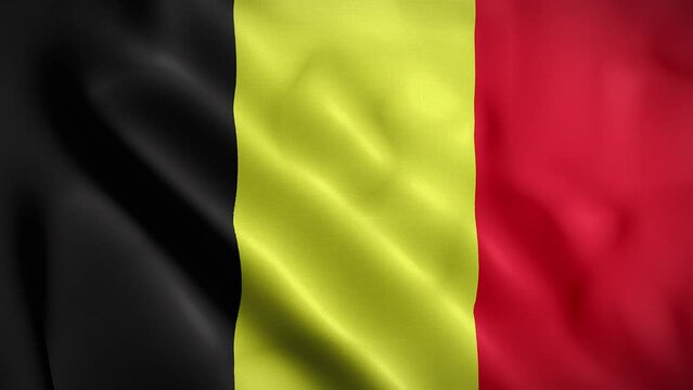 Belgium waving flag, Flag of Belgium Animation, Belgian Flag Closeup, 4k Belgian Flag Waving Animation