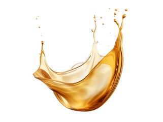 beautiful golden texture oil splash on transparent background