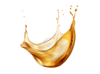 beautiful golden texture oil splash on transparent background