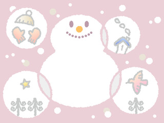 かわいい雪だるまのフレーム
