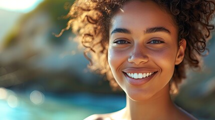 Radiant Youth: Effortless, Natural Beauty of a Woman's Barefaced, Authentic Smile