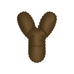 3D cocoa powder brown color helium balloon letter Y