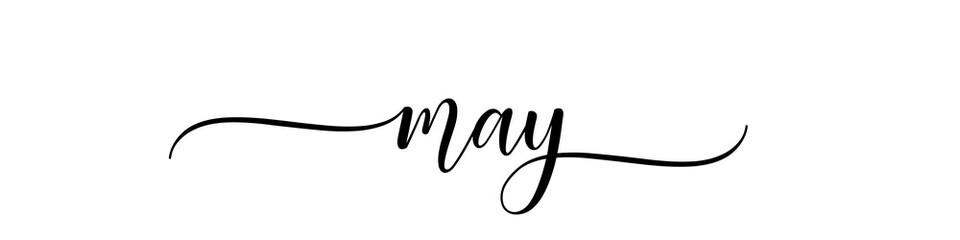 Obraz premium May – Calligraphy brush text banner with transparent background.
