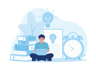 online test preparation concept flat illustration