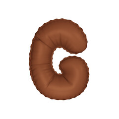  3D umber french beige color helium balloon letter G