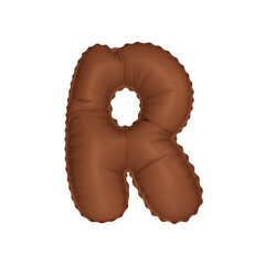  3D umber french beige color helium balloon letter R