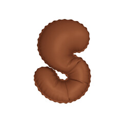  3D umber french beige color helium balloon letter S