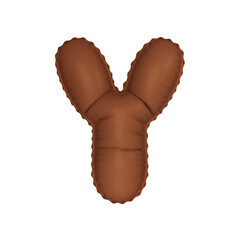 3D umber french beige color helium balloon letter Y