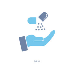 drug concept line icon. Simple element illustration. drug concept outline symbol design.