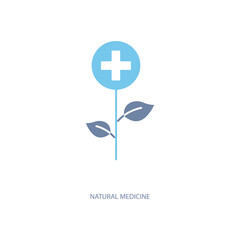 Fototapeta premium natural medicine concept line icon. Simple element illustration. natural medicine concept outline symbol design.