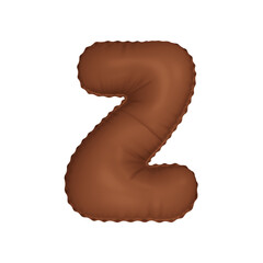  3D umber french beige color helium balloon letter Z