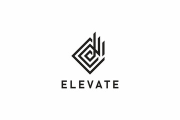Elevate Logo Business Company Abstract Building Construction Brand Identity Sign Symbol