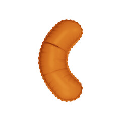 3D bright orange color helium balloon 