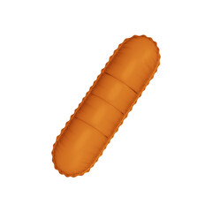 3D bright orange color helium balloon 