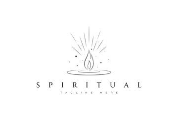 Spirituality Candle Sacred Geometry Relax Meditation Logo