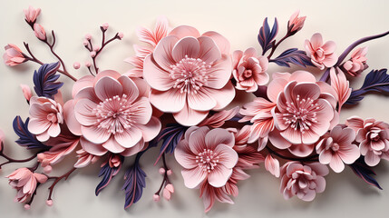 
3d Flowers Sublimation, pink, Colorful Floral Fusion, Expressive 3D Flowers Sublimation for Fashion and Cards, flowers on a wooden background, bouquet of colorful roses, Created using generative AI