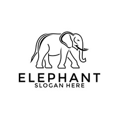 logo design creative elephant icon vector illustration inspiration, Elephant line art logo template