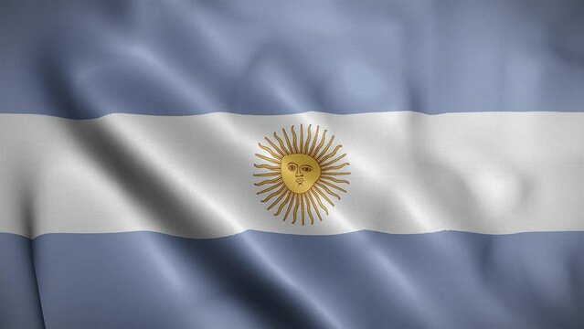 Argentina waving flag, Flag of Argentina Animation, Argentine Flag Closeup, 4k Argentine Flag Waving Animation