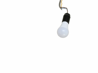 LED light bulb in holder isolated on white background
