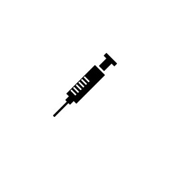  Syringe, injection icon. Medical syringe icon  isolated on white background 